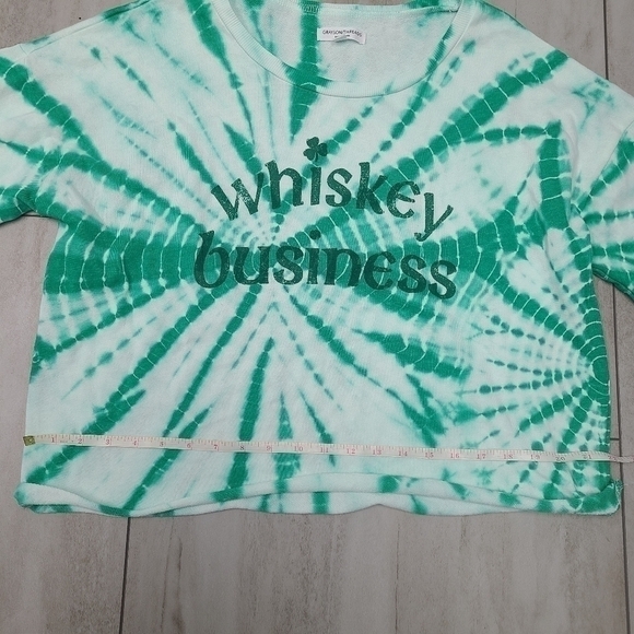 CROPPED Whiskey Business Green Tie Dye Sweater - Grayson Threads size XL - Picture 4 of 5